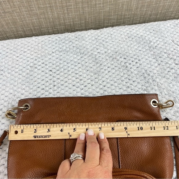 Steve Madden Boho Studded Strap Small Hobo Cognac With Gold Accented Handle - Picture 10 of 12